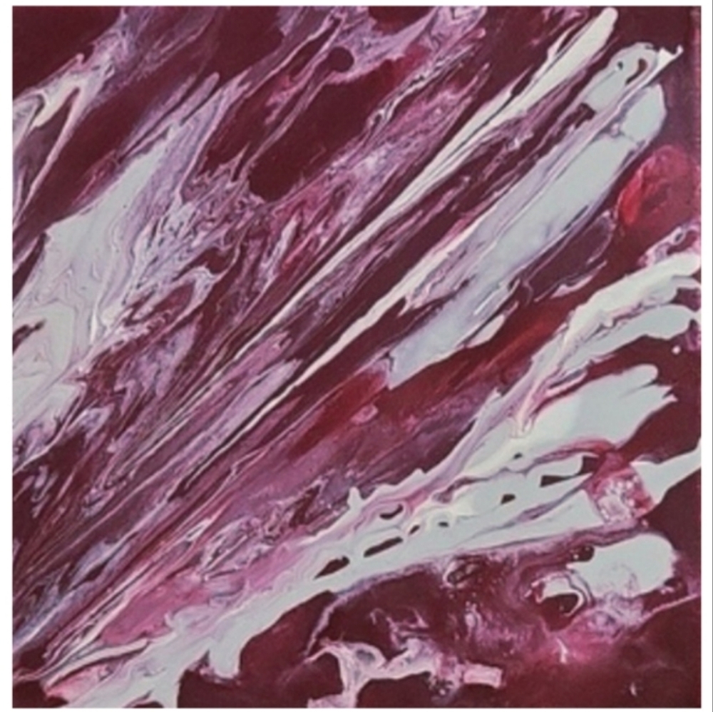 Maroon and Gray Abstract Design 12 x 12 Inches Canvas Painting